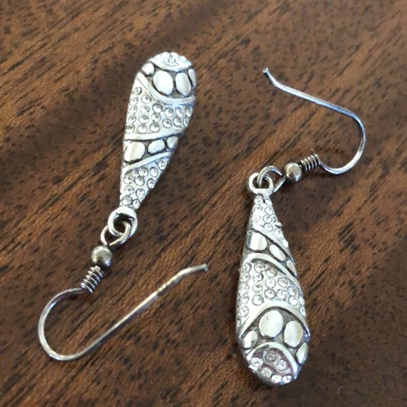 Brighton pave Swarovski crystal teardrop dangle earrings - Picture 8 of 11